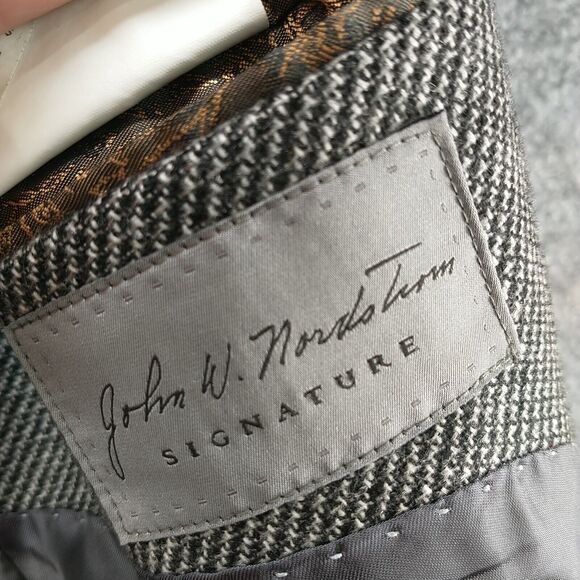 John W. Nordstrom Men's Blazer Suit Jacket Gray 44L 2-Button Cashmere Silk - Picture 10 of 14